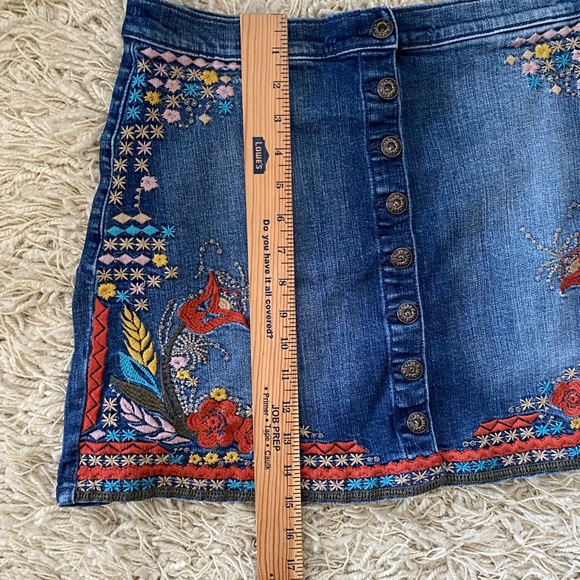 Sneak Peak Denim Embroidered Skirt - Picture 13 of 14